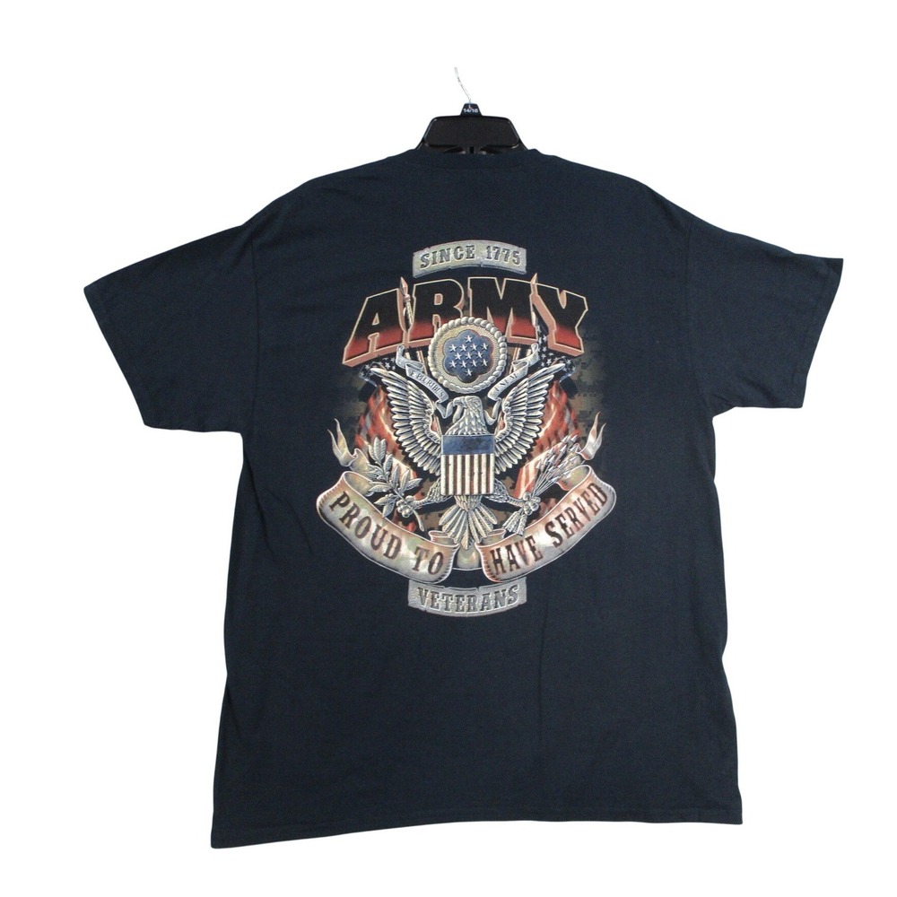 Gildan Heavy Cotton Mens US Army Veterans Graphic T-Shirt Black Large MM2296 NWT